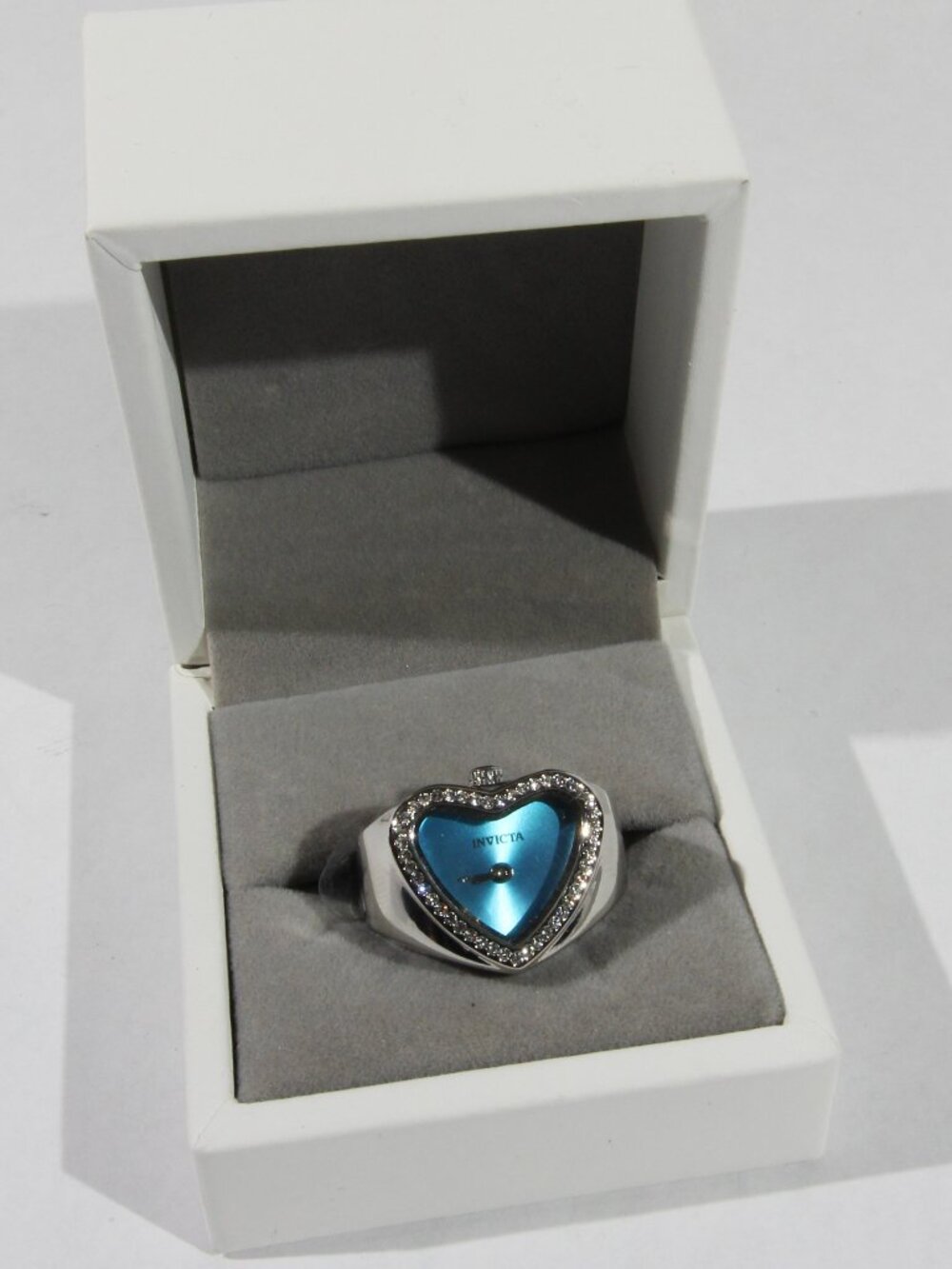 NWT Invicta Mini Angel Stainless-Steel Blue Face Heart Ring Watch